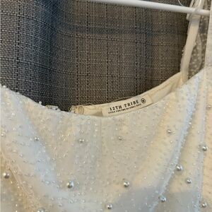 12th Tribe beaded pearl crop top